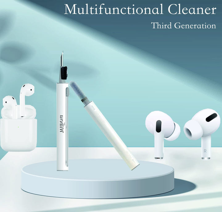 Cleaner Kit for Airpods, Bluetooth Earbuds Cleaning Pen for Airpods Pro 1 2 3 Samsung MI Android Earbuds, 3 in 1 Compact Multifunctional Headphones Case Cleaning Tools