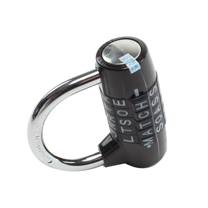 Padlock,combination padlock,5 dial padlock,5 letter lock,5 code padlock,gym locker lock,for indoor, outdoor,locker room,locker room, gameprop,warehouse,school,dormitory,hostel,bicycle,gate,fence,black