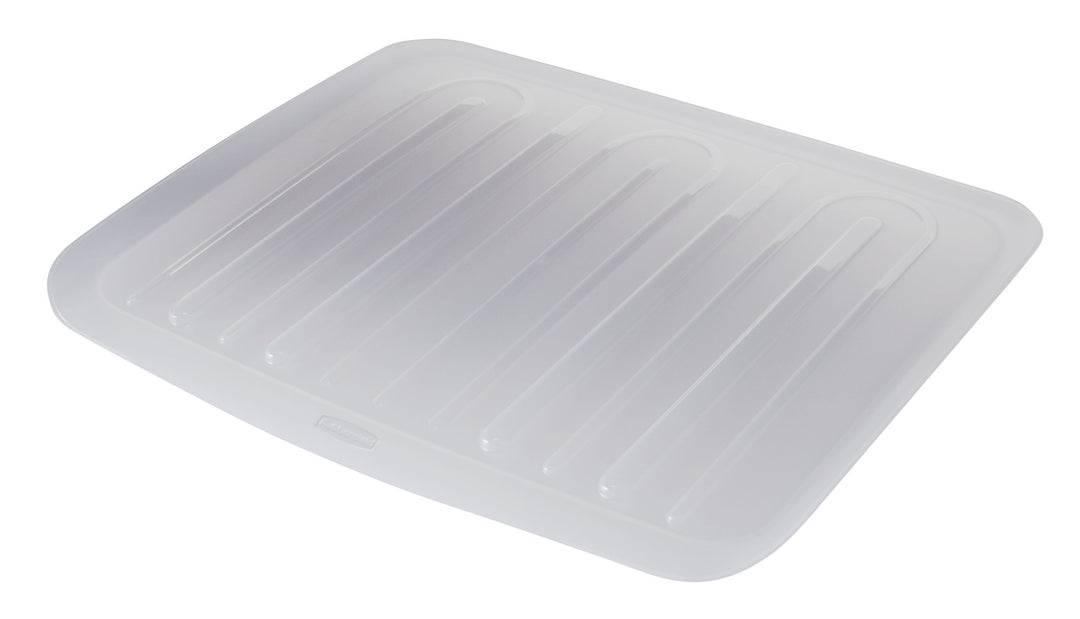 18 in. L x 14.7 in. W x 1.3 in. H Clear Plastic Dish Drainer