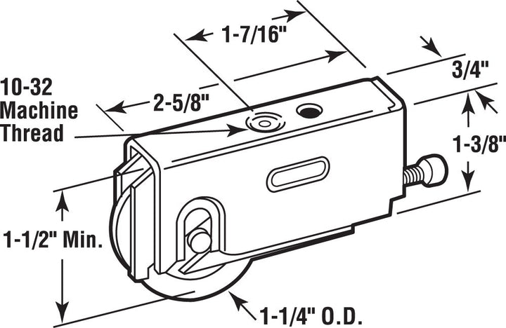 Products D 1723 Sliding Door Roller Assembly, 1-1/4-Inch Steel Ball Bearing