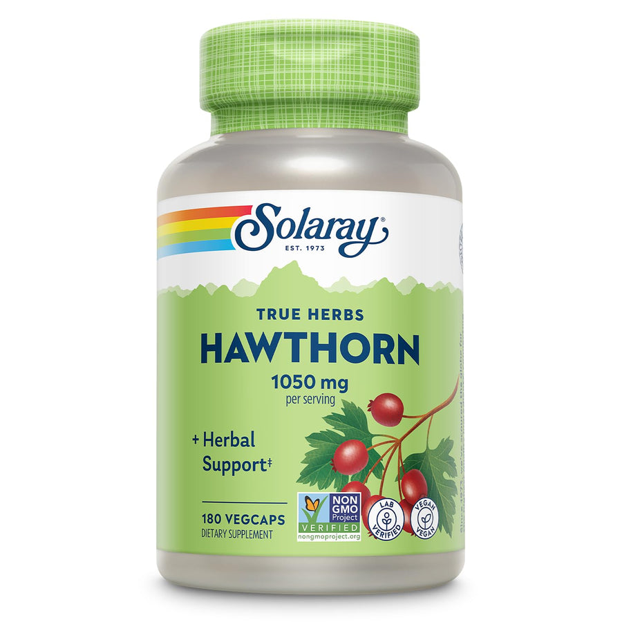 Solaray Hawthorn Berries Capsules, 525 mg, 180 Count