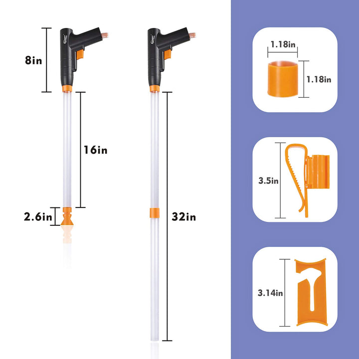 Aquarium Gravel Cleaner, New Quick Water Changer with Air-Pressing Button Fish Tank Sand Cleaner Kit Aquarium Siphon Vacuum Cleaner with Water Hose Controller Clamp