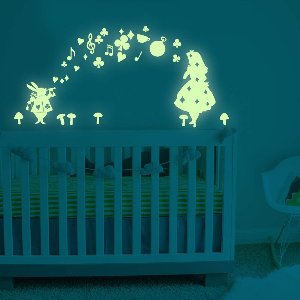 Fairy Girl Glow in Dark Wall Stickers, Stars PVC Vinyl Luminous Wall Decals DIY Wall Stickers for Home Decor Mural Decor Girls Kids Nursery Room Decoration