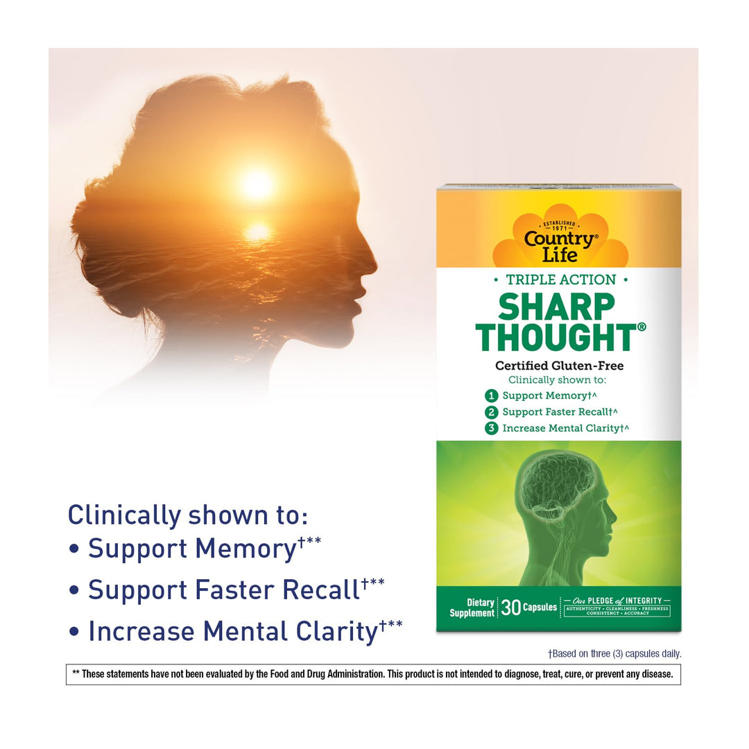 Sharp Thought 30 Capsules, Certified Gluten Free…