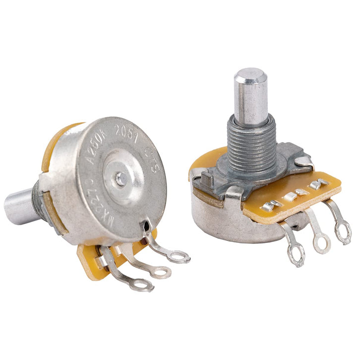 CTS 450 Series A250K Solid Shaft Guitar Pots Audio Taper Potentiometers for USA Electric Guitar and Bass, 10% Tolerance (Set of 2)