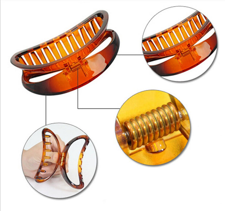 2PCS Women and Girls Hair Barrettes For Thick Hair Large Chic Styling Hair Claw Clip Organic Glass Strong Holding Power Hair Clips Clamps Indoor Outdoor Hair Grip Hairpins Hairgrip