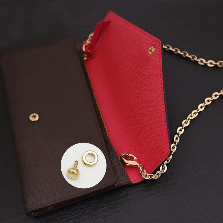 2Pcs Brass Ball Studs Rivets O/D Ring for Leather Crossbody Purse Craft,Small