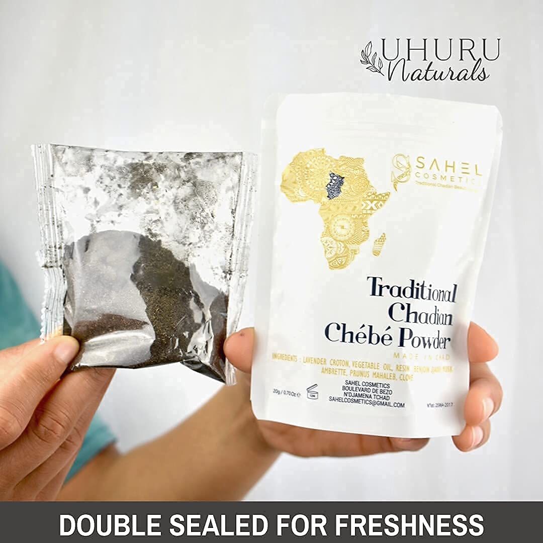 Sahel Cosmetics Chebe Powder - Contains All-Natural Ingredients Promotes Strong and Healthy Hair Growth Helps Prevent Breakage Especially Formulated for Dry Hair Available in 4 Sizes