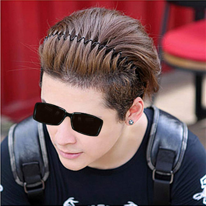 Metal Hair Bands For Men Women's Headbands Beauty Care,Unisex Black Wavy Spring Sports For Men'S Hair Band Hoop Clips Women Accessories Simple Elastic Non Slip Wide Headwear Outdoors(1 Pack)