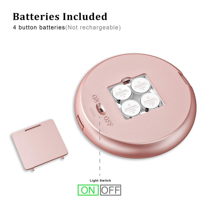 LED Lighted Travel Makeup Mirror, 1x/7x Magnification, 5 Inch Dual Sided Vanity Mirror with Lights Portable Compact Illuminated Cosmetic Mirror – Perfect for Handbag Rose Gold