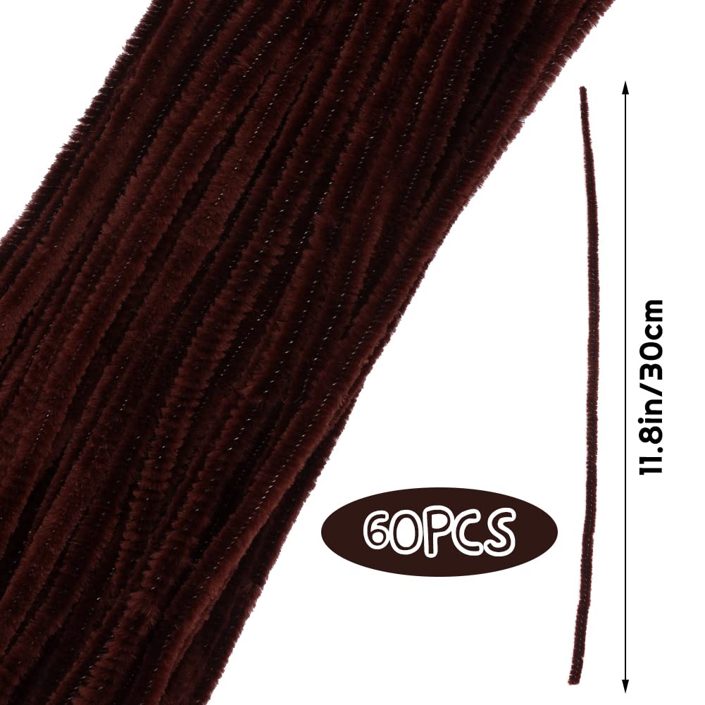 110 Pieces Pipe Cleaners, Dark Brown Pipe Cleaners, Craft Pipe Cleaners, Art Pipe Cleaners for Creative Home Decoration Supplies Arts and Crafts Project
