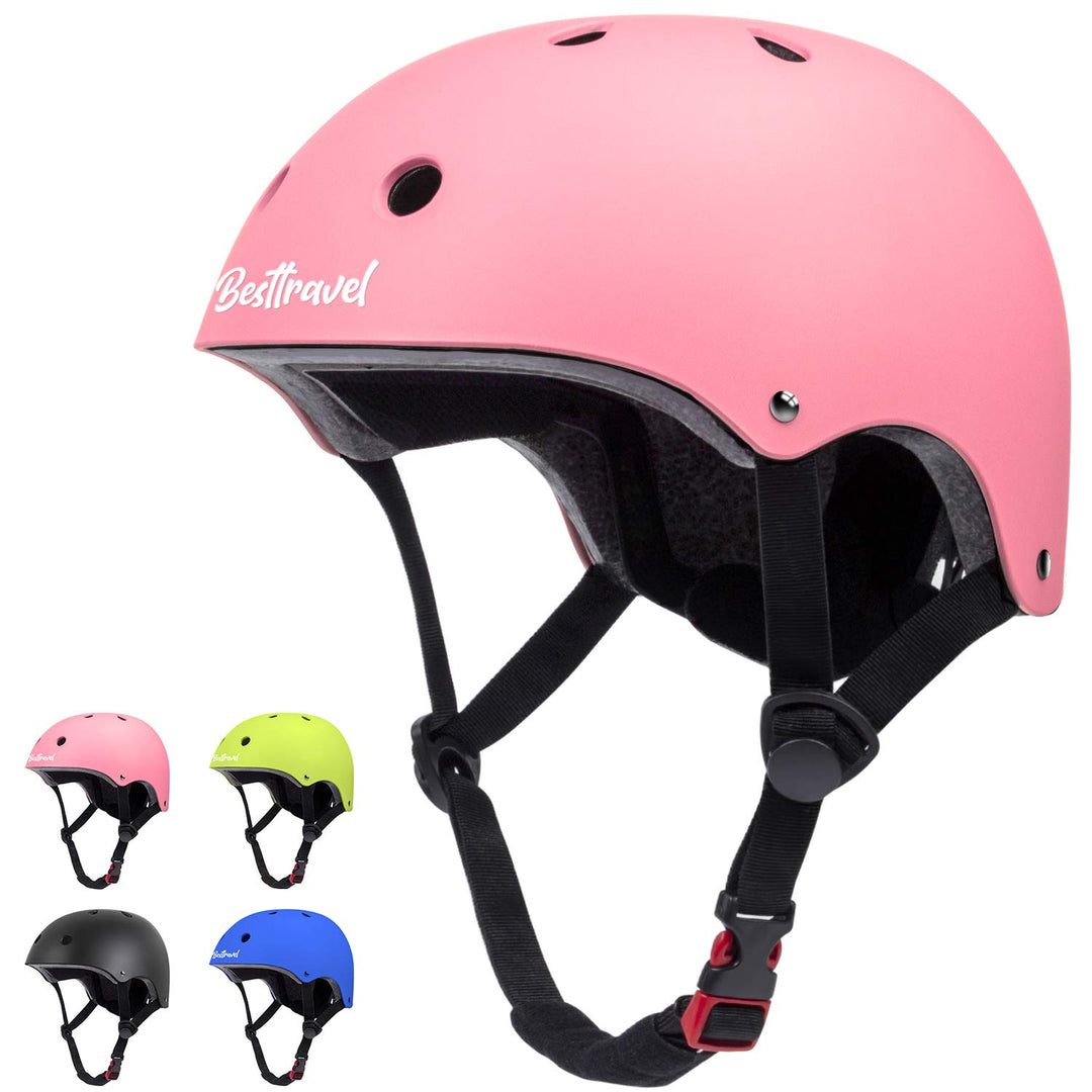 Adjustable Helmet For Kids Toddler Bike Ages 3-8 Years Old Boys Girls Multi-Sports Safety (Pink)