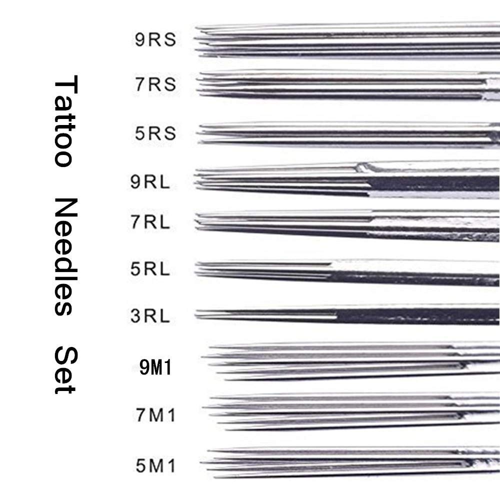 Tattoo Needles Kit - 50PCS Mixed Tattoo Machine Needles 1RL,3RL,5RL,7RL,9RL,11RL Disposable Tattoo Gun Needles Assorted Bugpin Round Liners for Tattoo Kit and Tattoo Supplies (Mixed-RL-50pcs)