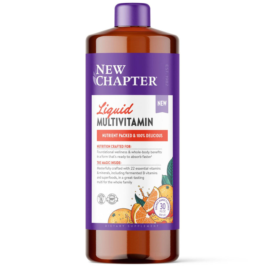 Liquid Multivitamin + Mineral Supplement for Whole-Body Benefits, 100% Delicious Multivitamin for Adults, Teens & Kids 2+, Ready to Absorb Faster, Orange Mango Flavored, 30 oz