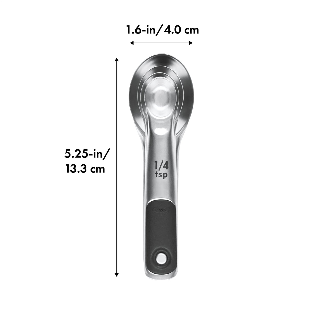 Good Grips 4 Piece Stainless Steel Measuring Spoons with Magnetic Snaps