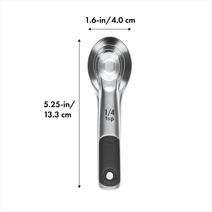 Good Grips 4 Piece Stainless Steel Measuring Spoons with Magnetic Snaps