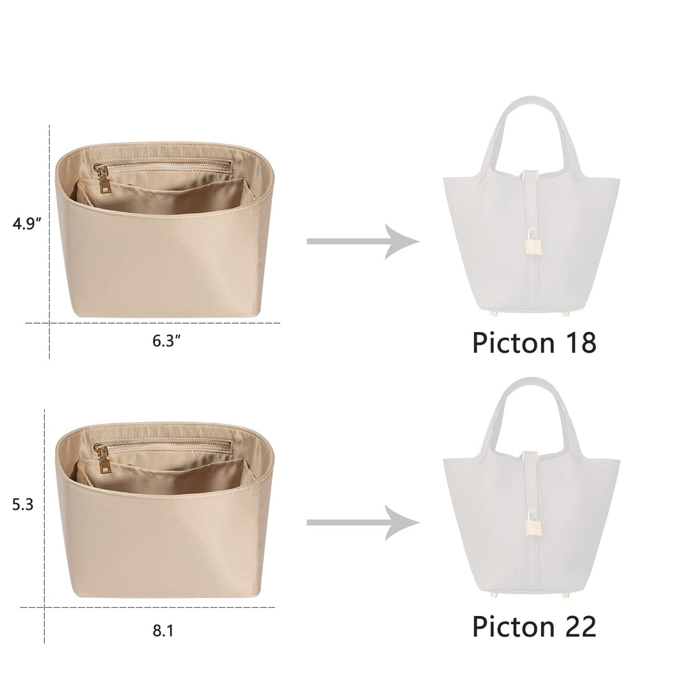 Picotin 18 Organizer Hermes, Picotin bag insert, Luxury Purse Organizer Insert Silky Smooth Fits picotin 18 Bags (Beige)