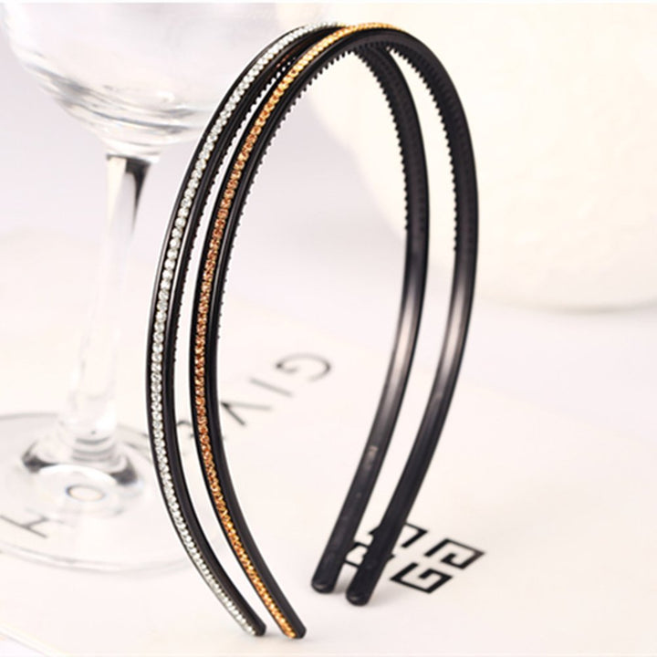 Casualfashion 6Pcs Bling Bling 1 Rows Crystal Rhinestone Headband for Women Girls Thin Hair Hoop Fashion