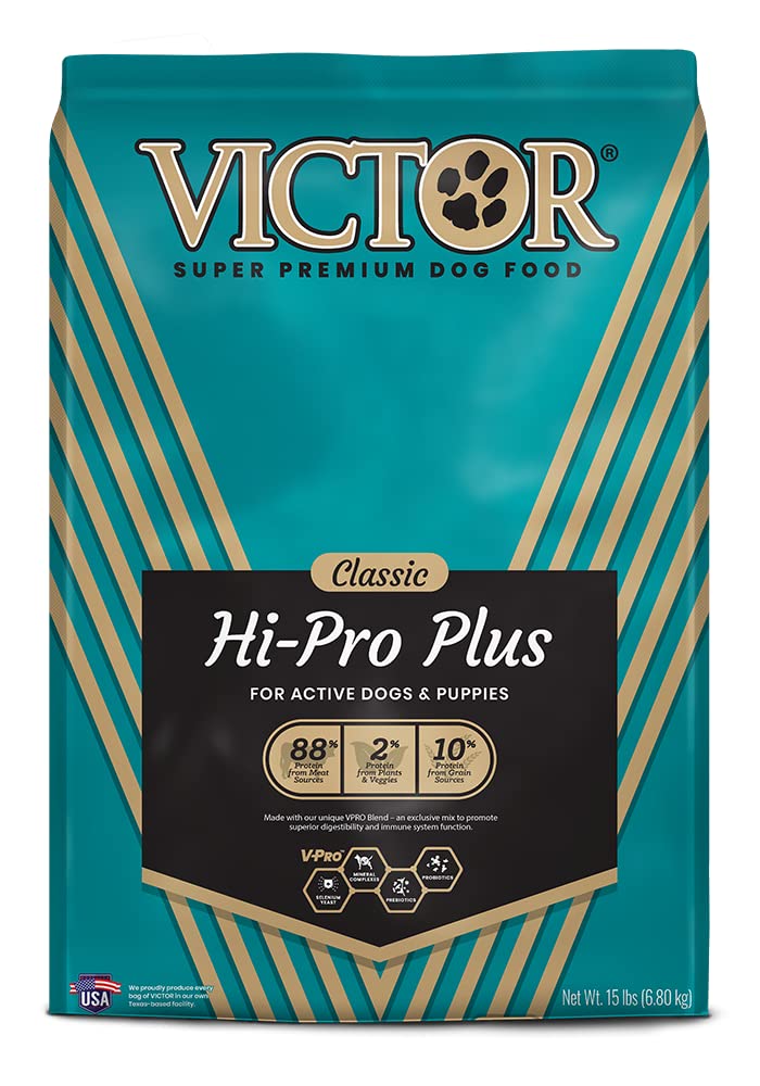 Super Premium Dog Food – Hi-Pro Plus Dry Dog Food – 30% Protein, Gluten Free - for High Energy and Active Dogs & Puppies, 15lbs