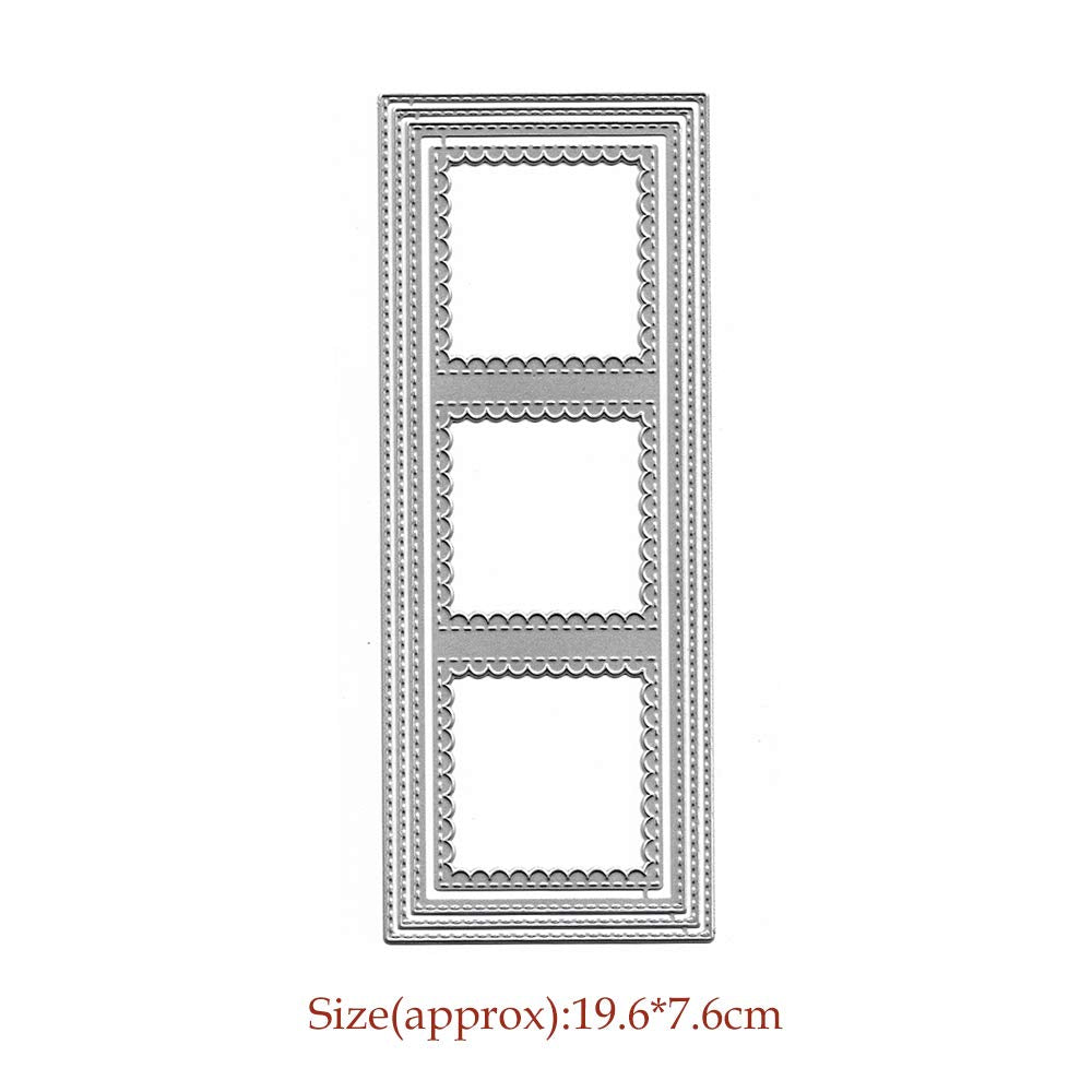 Rectangle Sqaure Frame Metal Die Cuts,Long Frame Square Christmas Card Cutting Dies Cut Stencils for DIY Embossing Photo Decorative Paper Dies Scrapbooking Card Making