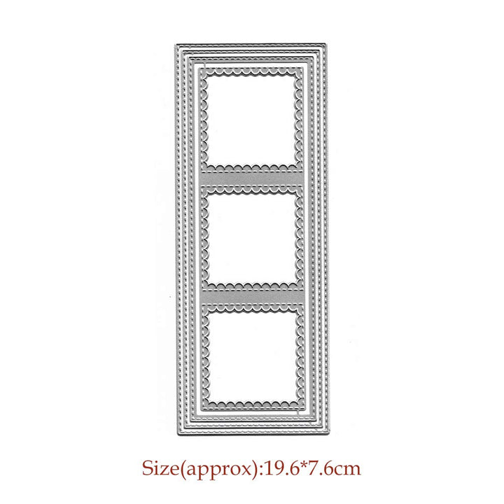 Rectangle Sqaure Frame Metal Die Cuts,Long Frame Square Christmas Card Cutting Dies Cut Stencils for DIY Embossing Photo Decorative Paper Dies Scrapbooking Card Making