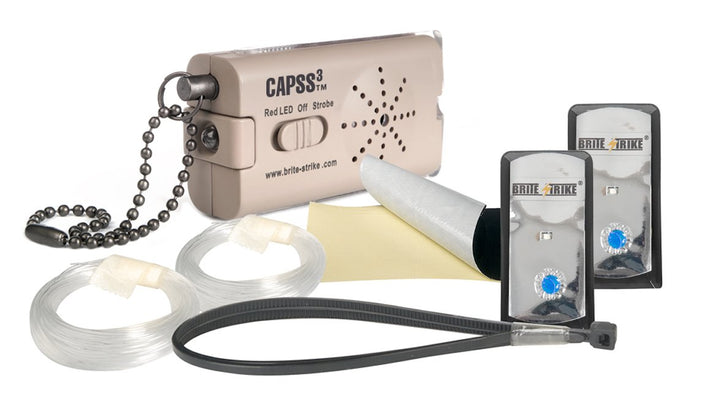 Brite Strike – Model BSCAPSS3 - Camp Perimeter Security System with 3 Modes Available for Survival Signaling System - Complete Emergency System for Hunters, Campers, Hikers, and Fishermen – White