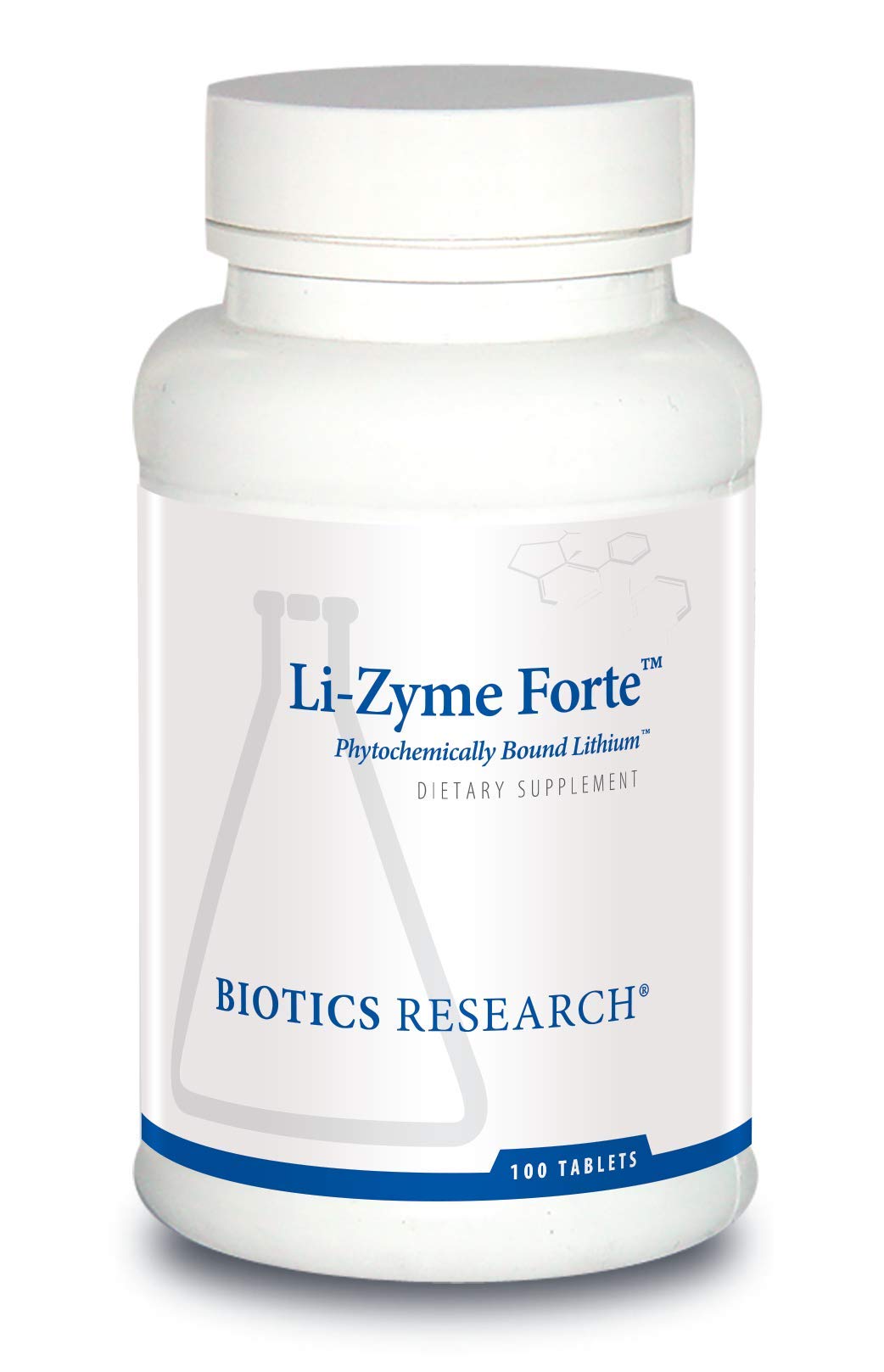 Li Zyme Forte Plant-sourced, phytochemically Bound Lithium. Supports Brain Function. Memory and Mood Support.100 Tablets