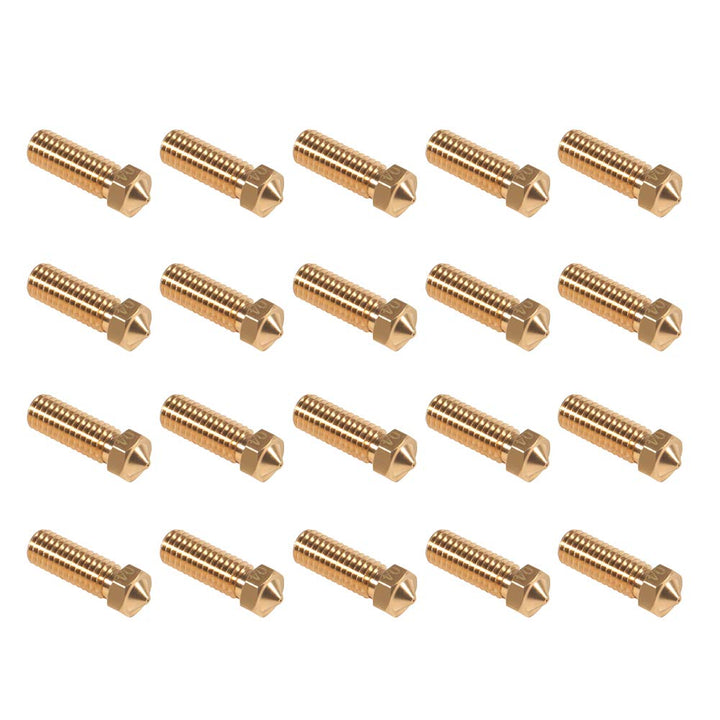 20PCS 3D Brass Volcano Nozzle M6 Thread Nozzles 0.4mm M6 Printed Head for 1.75mm Filament 3D Printer Parts Volcano Heater Block J-Head Hotend Extruder