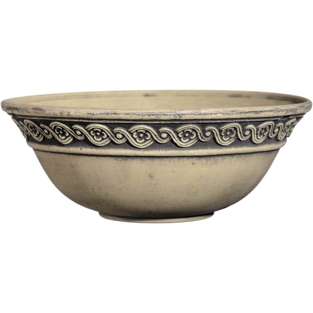 Corinthian Resin Flower Pot Planter Bowl, Gray, 12