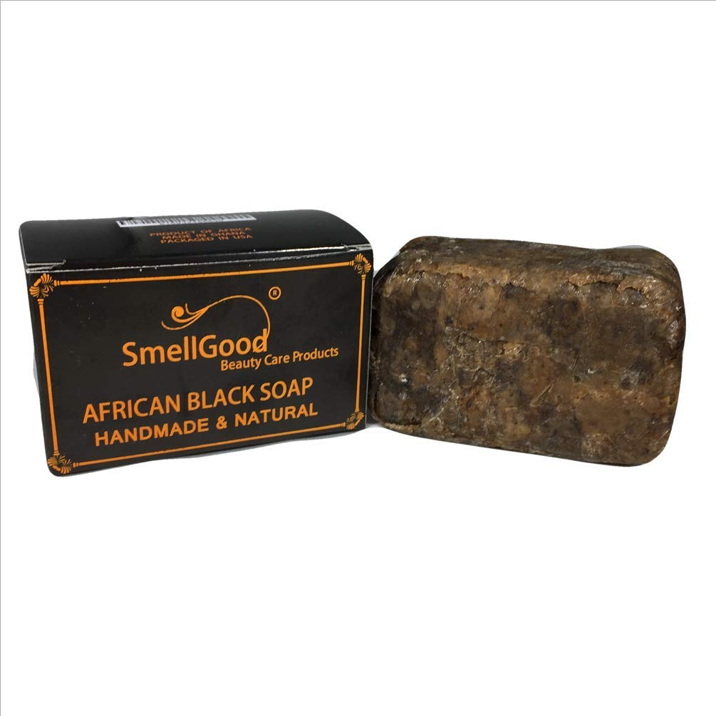 - African Black Soap, totally natural, best quality, raw and organic soap, great for body and face wash, imported from Ghana, 8oz bar