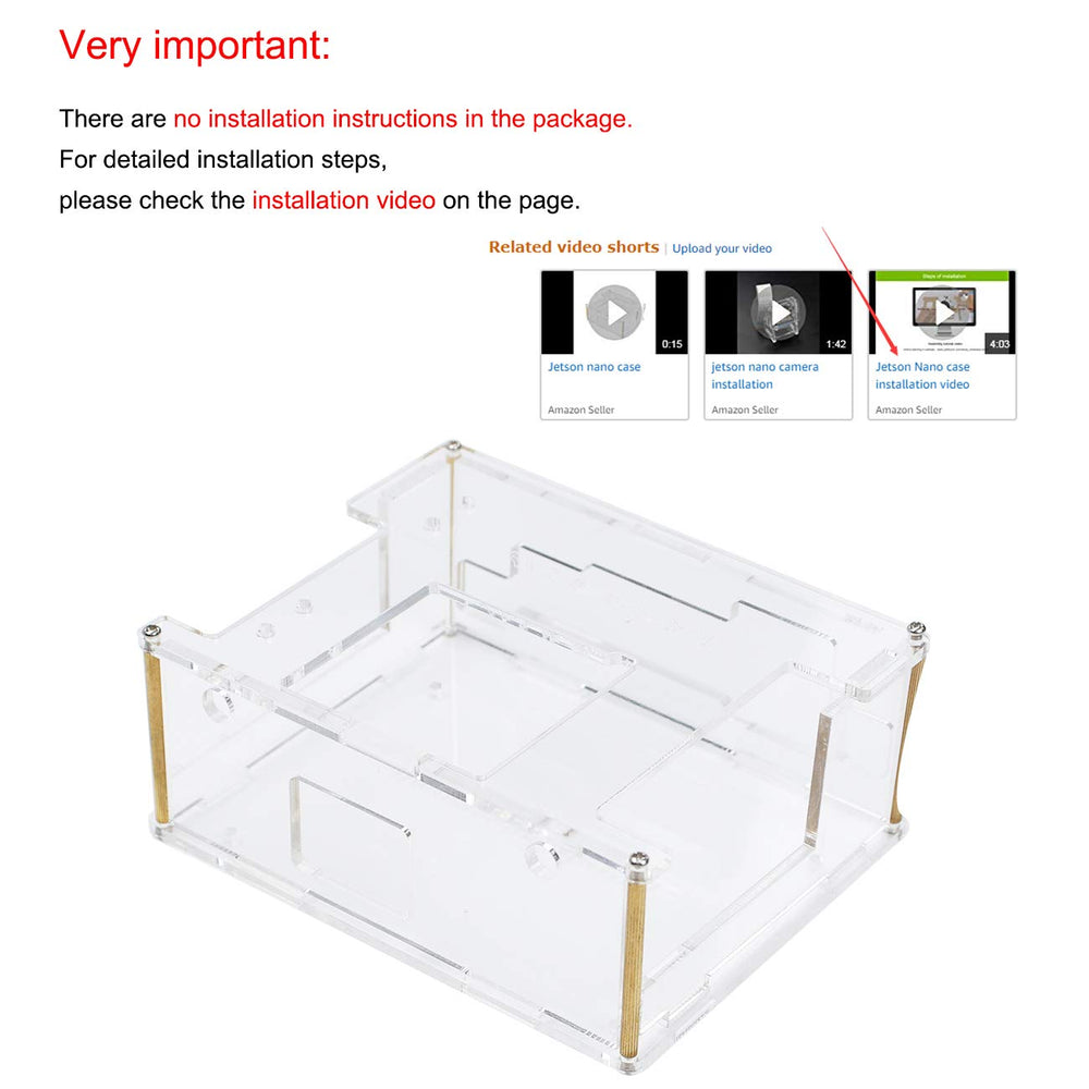 Acrylic Case for NVIDIA Jetson Nano Compatible with 4GB (B01 & A02) & 2GB with Cooling Fan and Camera Case