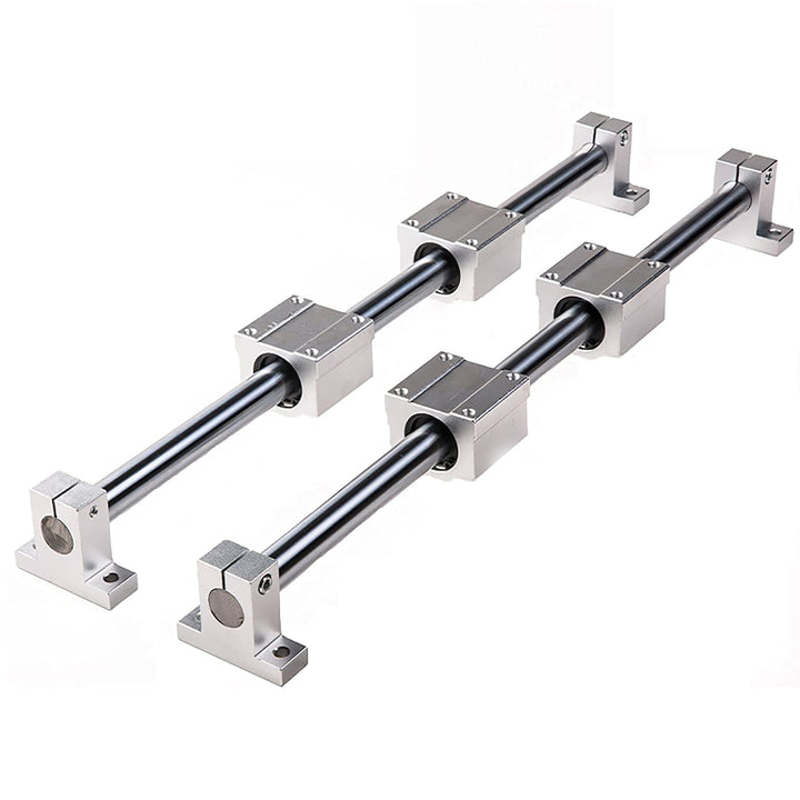 2Pcs Linear Motion Rod Shaft Slide Guide D 10mm x L 39.37 inch / 1000mm + 4Pcs Block Bearings SCS10UU + 4Pcs Aluminum Rail Support SK10 Linear Motion Set Kit for 3D Printer, DIY, CNC