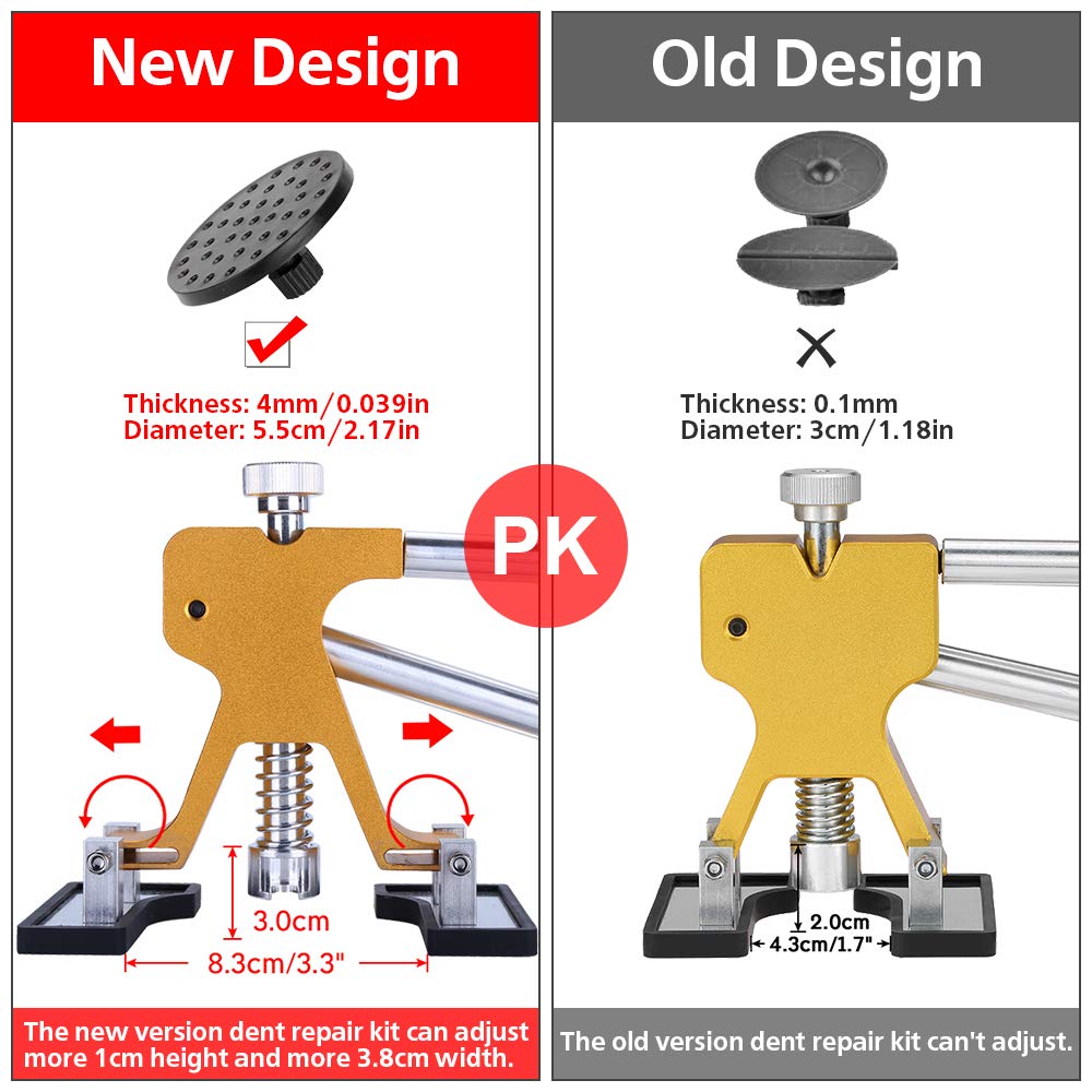 Paintless Dent Puller – Golden Dent Puller Kit, 35pcs Dent Remover Tools with Adjustable Width Dent Repair Tools for Car, DIY Auto Body Dent Repair