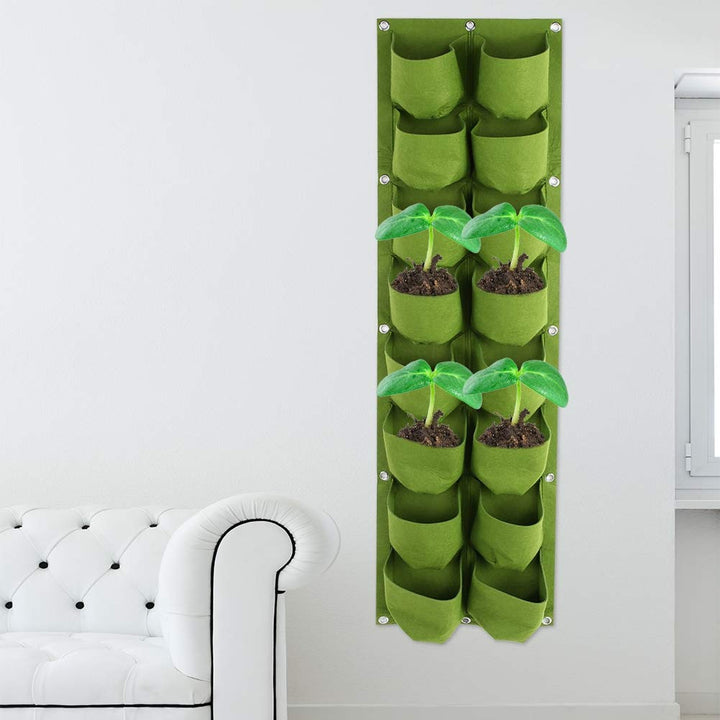72 Pocket Vertical Wall Garden Planter,Wall Hanging Planting Bags for Garden Indoor Outdoor (Green)