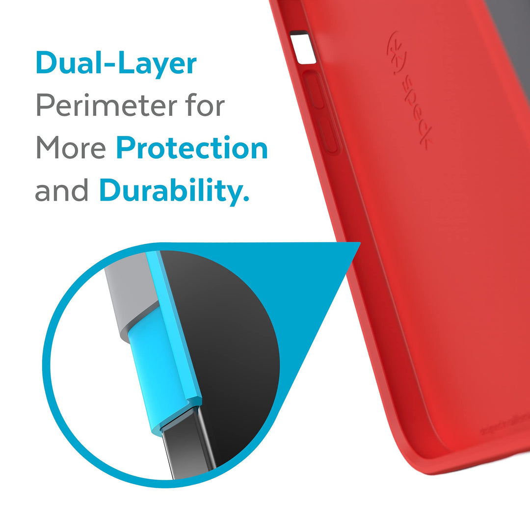 iPhone 13 Pro Max Case- Drop Protection Fits iPhone 12 Pro Max & iPhone 13 Pro Max Cases - Scratch Resistant - Slim Design with Soft Touch Coating - Moody Grey, Turbo Red CandyShell Pro