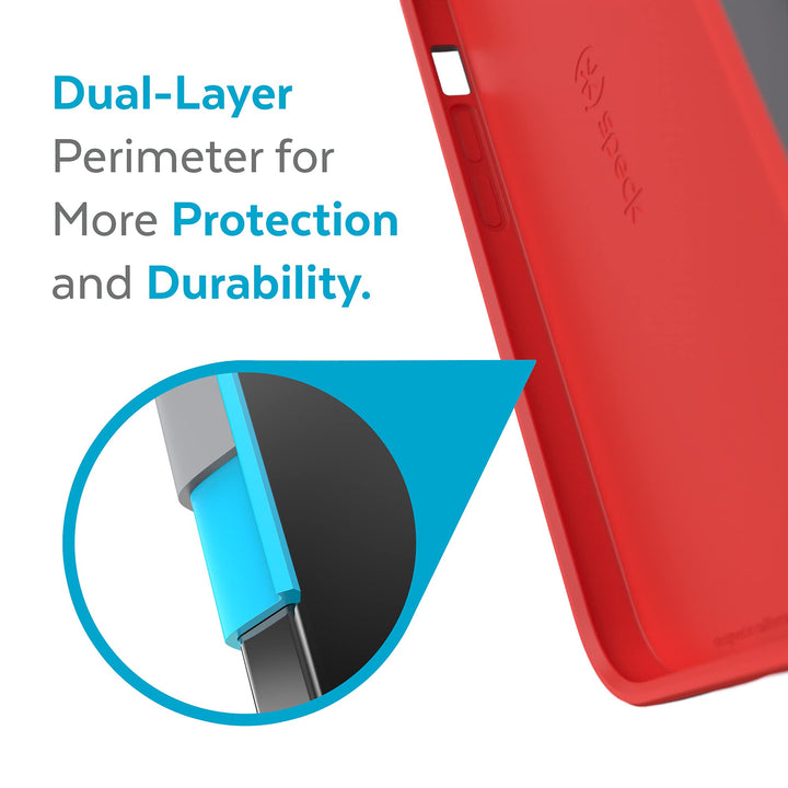 iPhone 13 Pro Max Case- Drop Protection Fits iPhone 12 Pro Max & iPhone 13 Pro Max Cases - Scratch Resistant - Slim Design with Soft Touch Coating - Moody Grey, Turbo Red CandyShell Pro