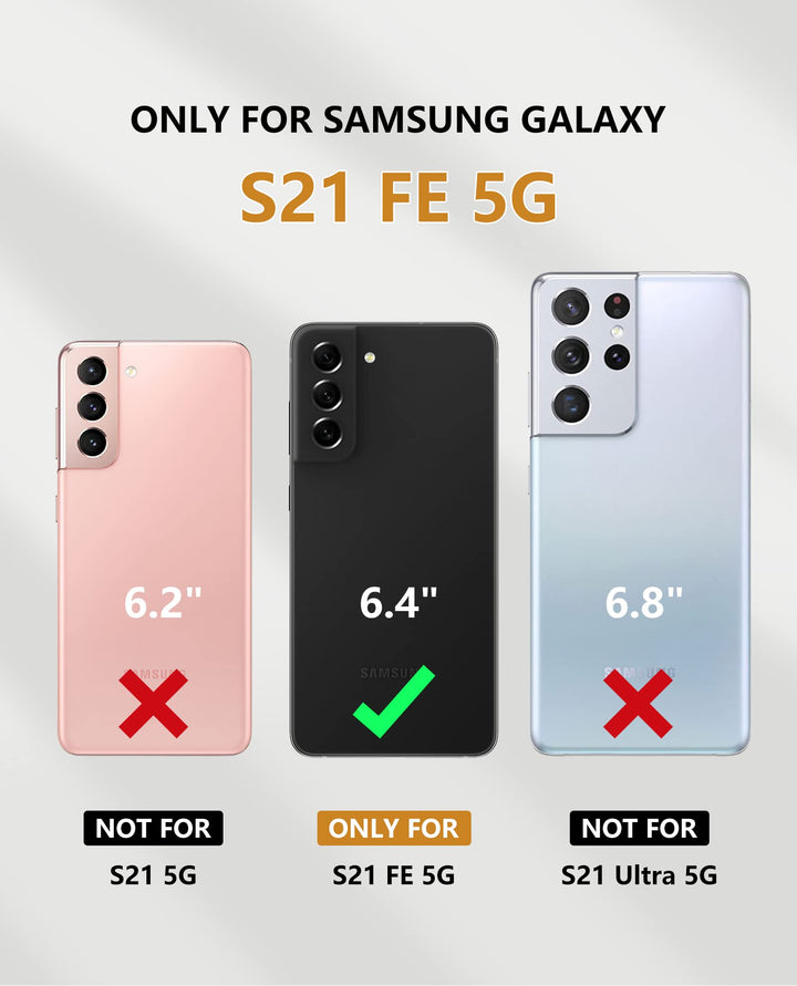 for Samsung Galaxy S21 FE Case: Military Grade Drop Proof Protection Mobile Cover with Kickstand | Matte Textured Rugged Shockproof TPU | Protective Sturdy Phone Case for Galaxy S21 FE 5G