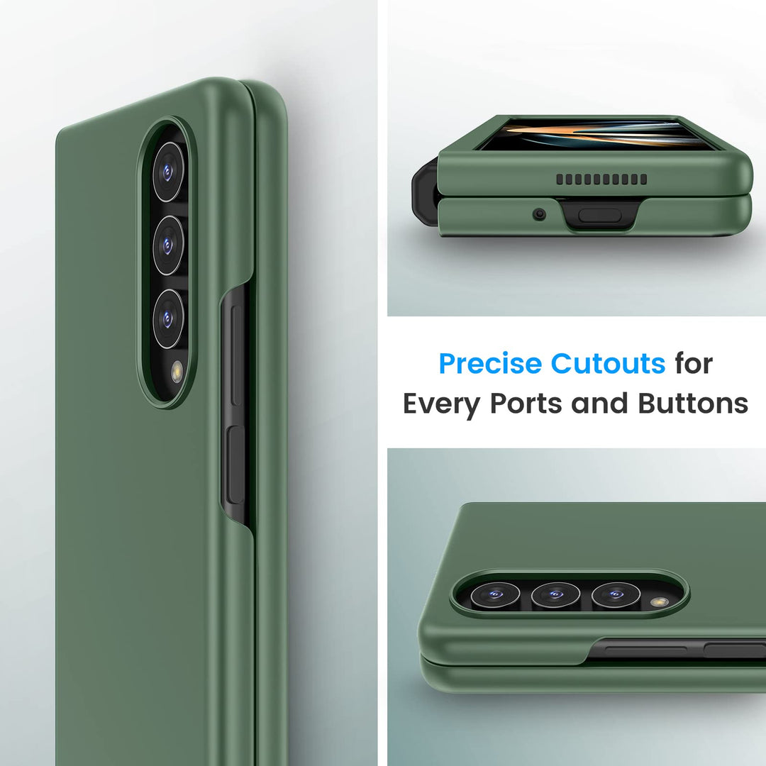 for Galaxy Z Fold 4 Case, Full Body Cover with Built-in Screen Protector Hard PC Ultra-Thin Anti-Scratches Shockproof Protective Phone Case for Samsung Galaxy Z Fold 4, Midnight Green
