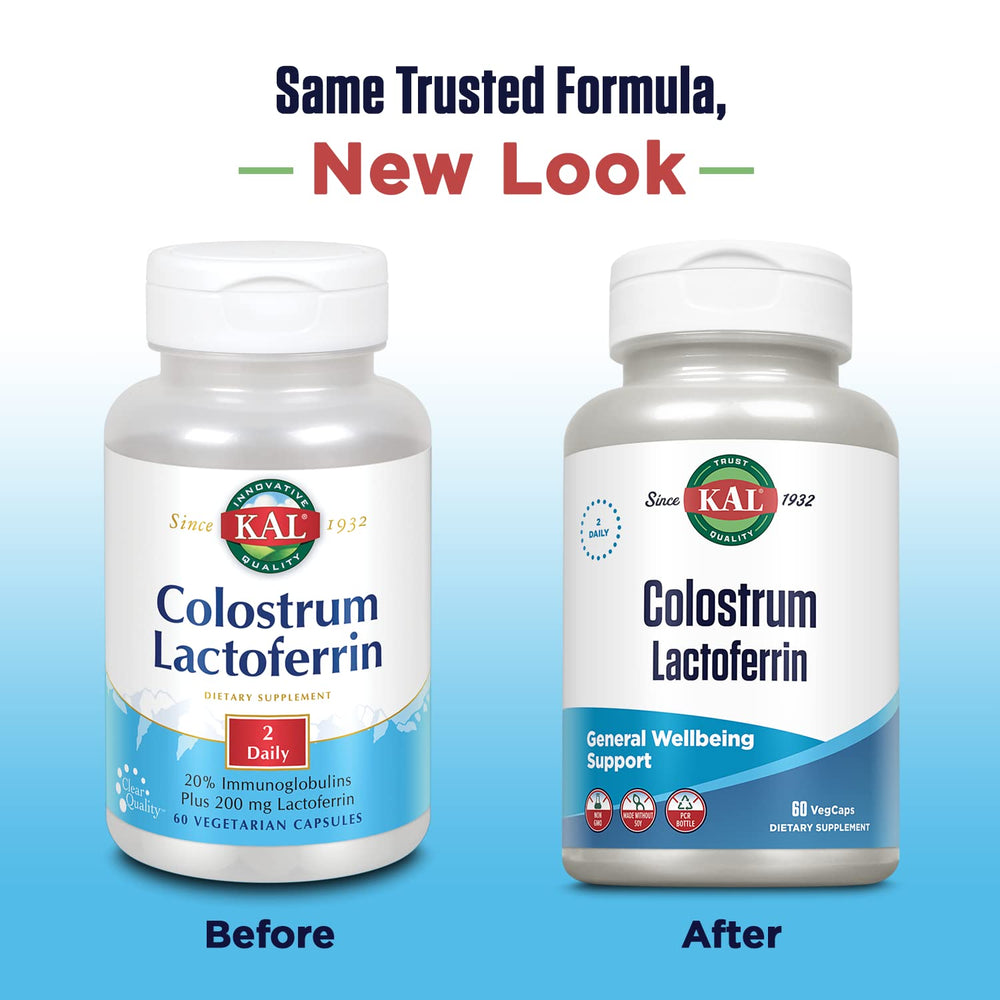 Colostrum Lactoferrin, 20% Immunoglobulins | Lactoferrin & Beta Glucan | Healthy Immune Support | 30 Serv | 60 Caps