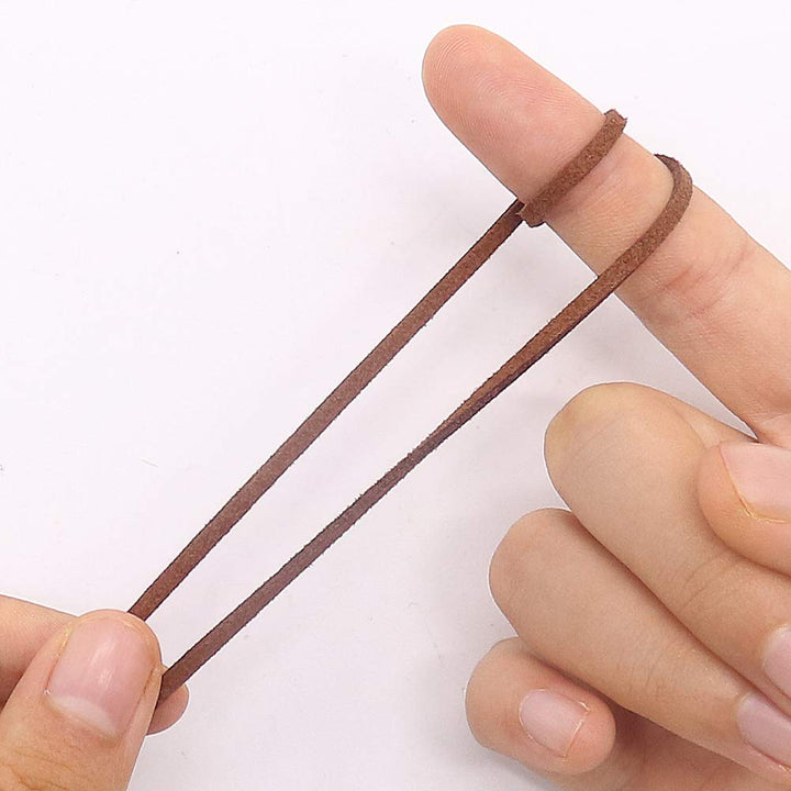 Leather String, 100 Yards 2.6mm Flat Suede Cord, Faux Leather Cord for Jewelry Making, Necklaces, Bracelets, Dream Catchers and DIY Crafts (Brown)