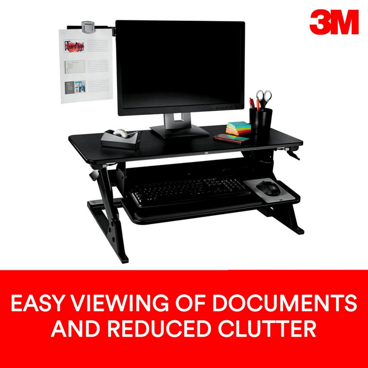 Monitor Mount Document Clip, 30 Sheet Capacity, Black (DH240MB)
