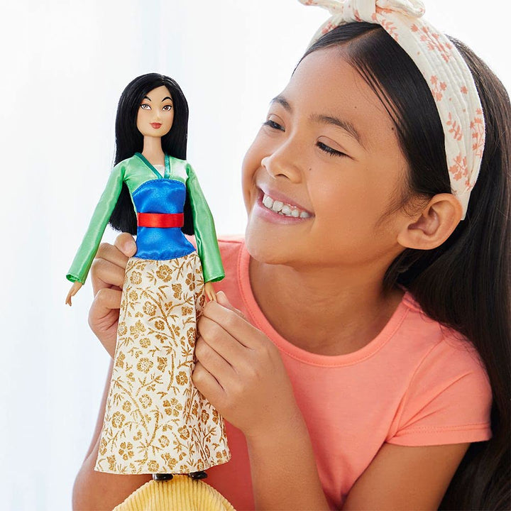Store Official Princess Classic Doll (Mulan), 11 Inches, Includes Brush with Molded Details, Fully Posable Toy in Classic Outfit Princess Toys for Girls