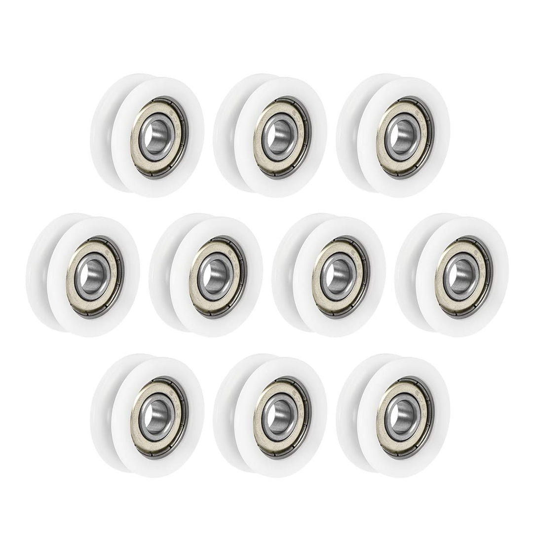 U608ZZ 608 Nylon U Groove Bearings 8x30x10mm Double Metal Shielded (GCr15) Chrome Steel Ball Bearings 10pcs