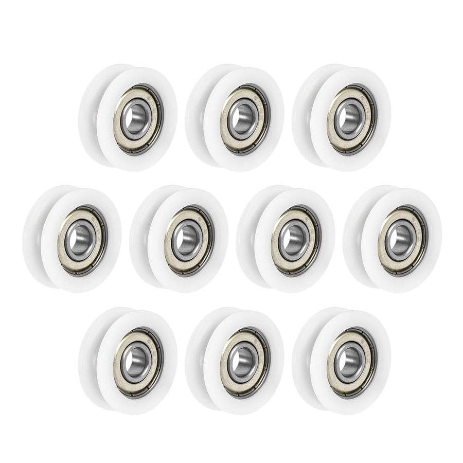 U608ZZ 608 Nylon U Groove Bearings 8x30x10mm Double Metal Shielded (GCr15) Chrome Steel Ball Bearings 10pcs