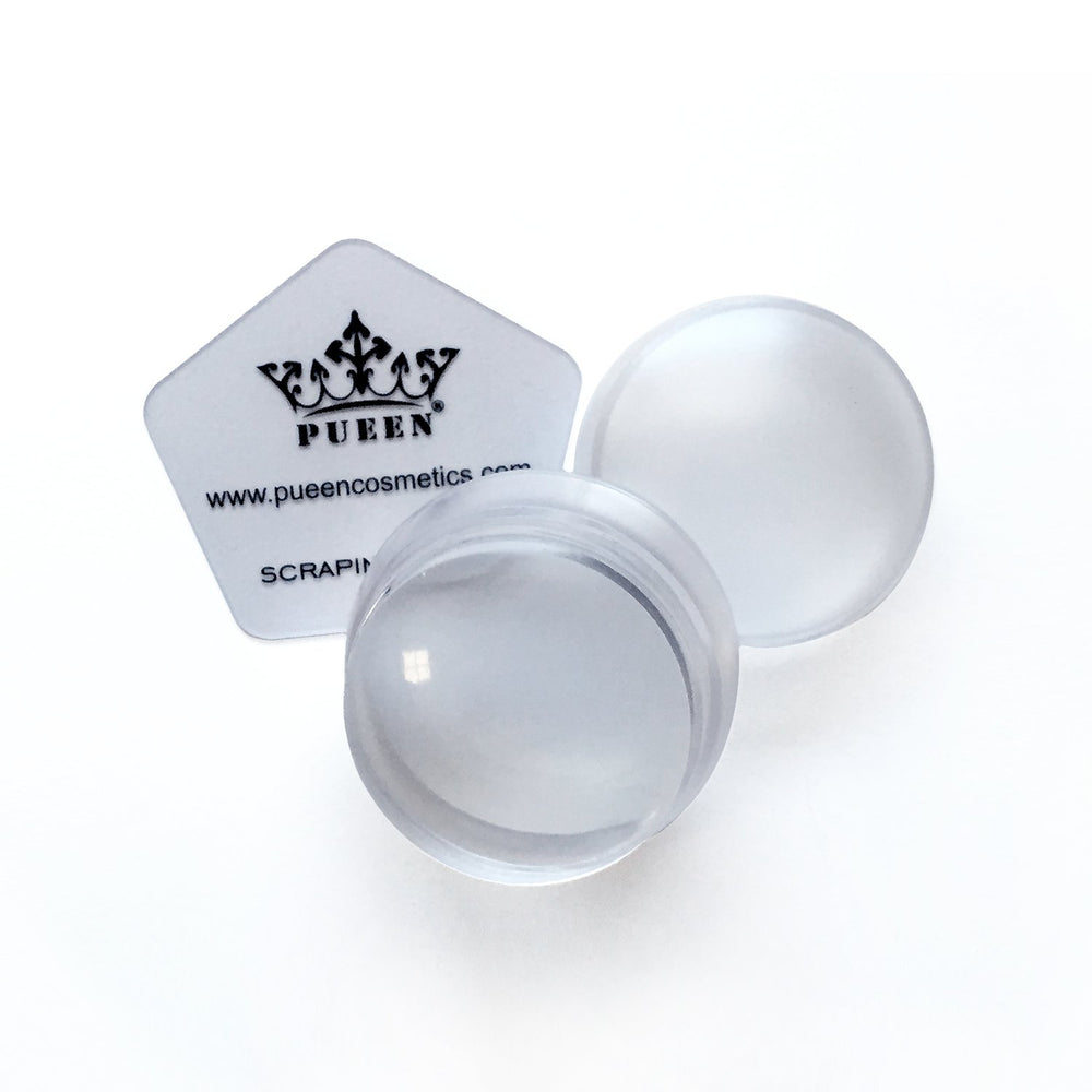 3.5cm Upgraded HD Chunky CLEAR JELLY Transparent Soft Stamper and Scraper Set - Nail Art - Stamping Tools - CLEAR - BH000706