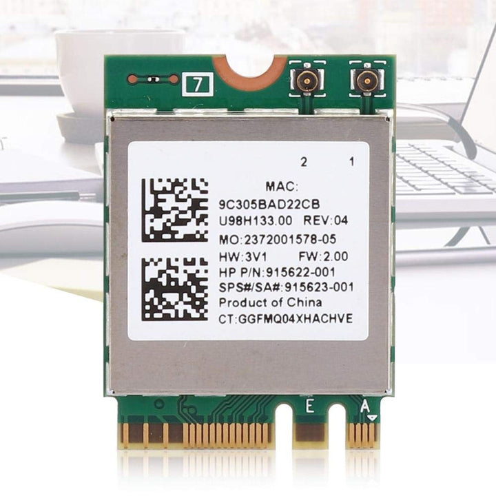 WLAN Card Card,Network Card RTL8822BE Band 2.4G/5G M.2 Interface Support for Bluetooth 4.2,Support for Win 7, for Win 8 and for Win 10 System