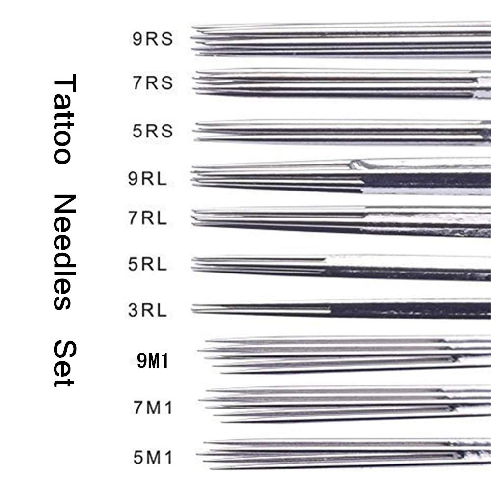 Tattoo Needles Set - 50Pcs Mixed Disposable Sterile Tattoo Guns Needles 3rl 5rl 7rl 9rl 5rs 7rs 9rs 5m1 7m1 9m1 Used For Tattoo Machine Tattoo Kit Tattoo Supplies
