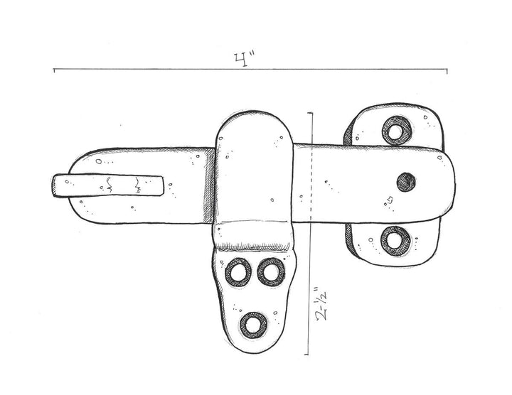 Brass Valley - 4 Black Flip Latch - Solid Cast Brass