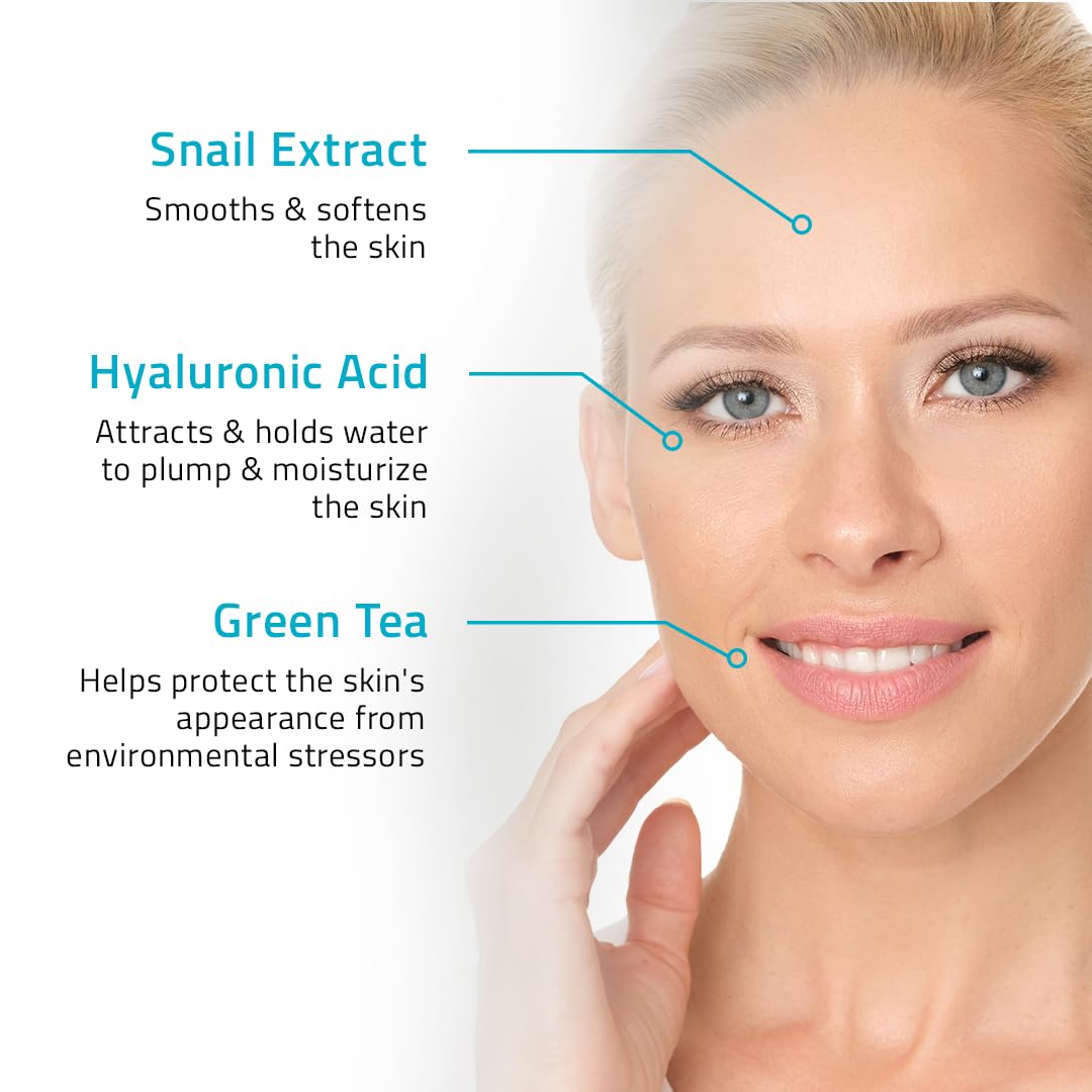 Day Night Cream for Face with Hyaluronic Acid, Snail Mucin and Copper Tripeptide - Moisturizer Face Cream - Hydrating Face Moisturizer for Women and Men 4oz - Face Moisturizer