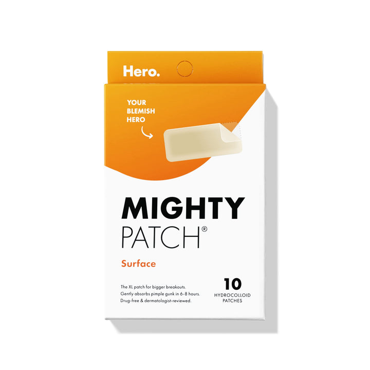 Surface from Hero Cosmetics - Hydrocolloid Spot Patch for Body, Cheek, Forehead, and Chin, Vegan-friendly (10 Count)